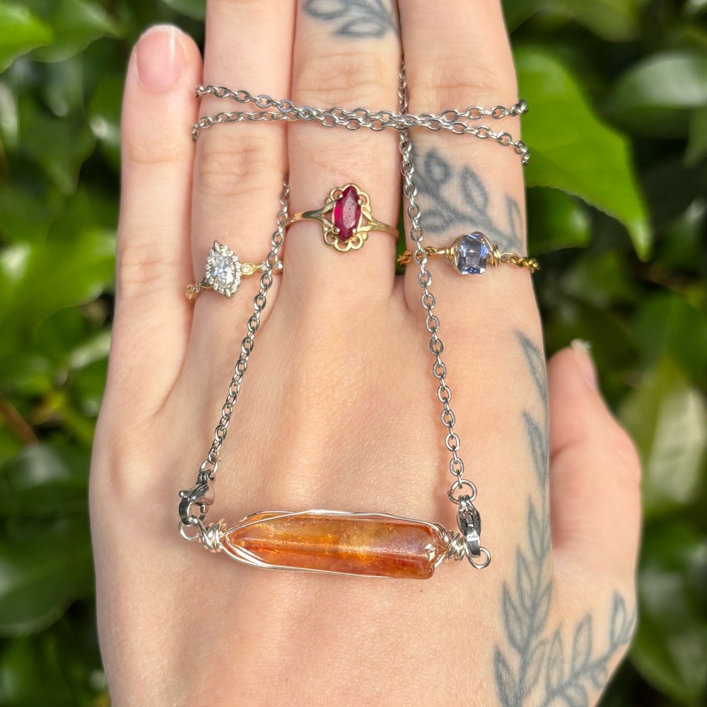 Aura quartz interchangeable necklace